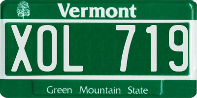 VT license plate XOL719