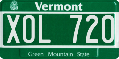 VT license plate XOL720