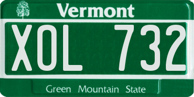 VT license plate XOL732