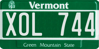 VT license plate XOL744