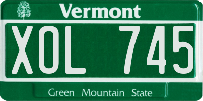 VT license plate XOL745