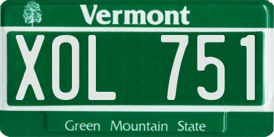 VT license plate XOL751