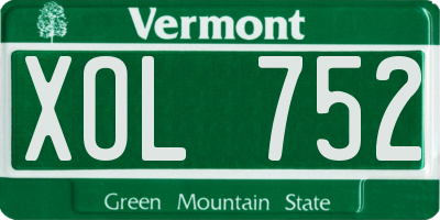 VT license plate XOL752