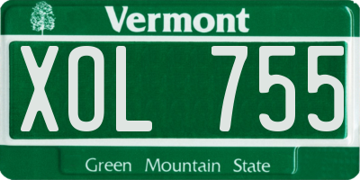 VT license plate XOL755