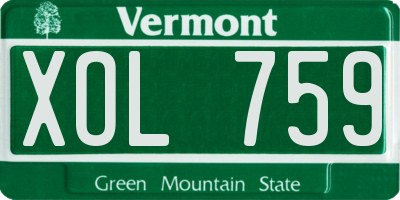 VT license plate XOL759