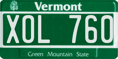 VT license plate XOL760