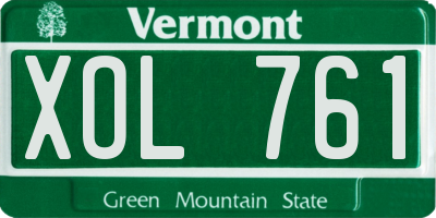 VT license plate XOL761