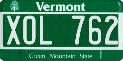 VT license plate XOL762