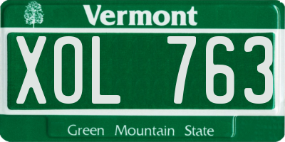 VT license plate XOL763