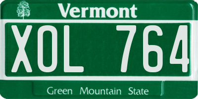 VT license plate XOL764