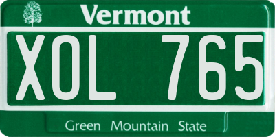 VT license plate XOL765