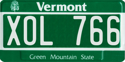 VT license plate XOL766