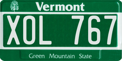 VT license plate XOL767