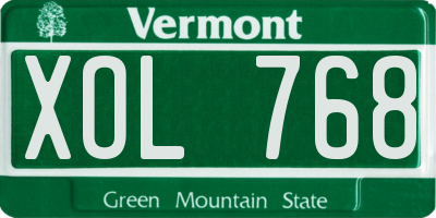 VT license plate XOL768