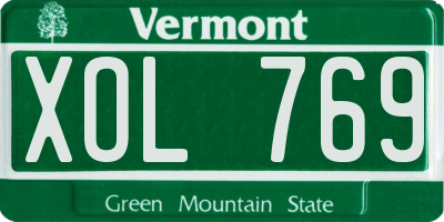 VT license plate XOL769