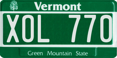 VT license plate XOL770
