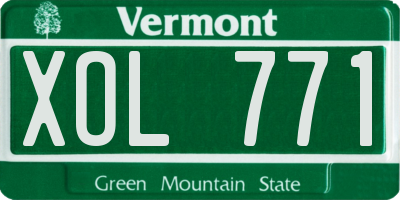 VT license plate XOL771