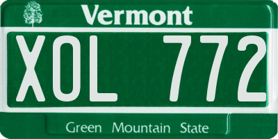 VT license plate XOL772
