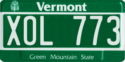 VT license plate XOL773