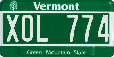 VT license plate XOL774