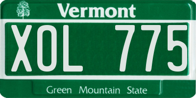 VT license plate XOL775
