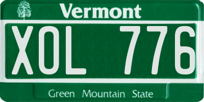 VT license plate XOL776
