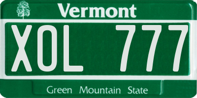 VT license plate XOL777