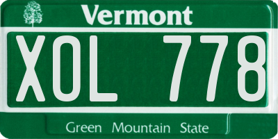 VT license plate XOL778