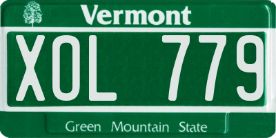 VT license plate XOL779