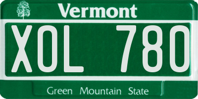 VT license plate XOL780