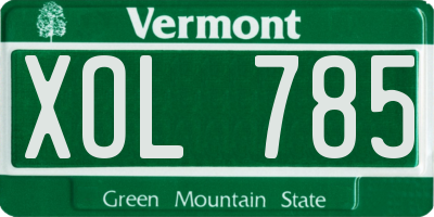 VT license plate XOL785
