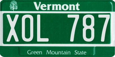 VT license plate XOL787