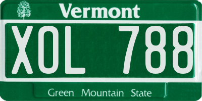 VT license plate XOL788