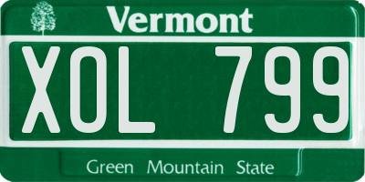 VT license plate XOL799