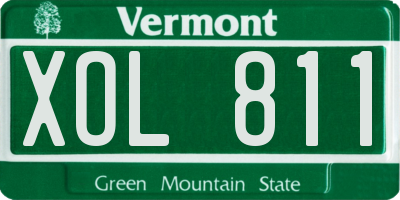 VT license plate XOL811