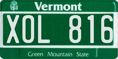 VT license plate XOL816