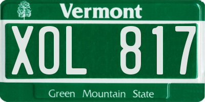 VT license plate XOL817