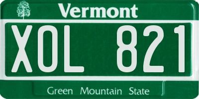VT license plate XOL821