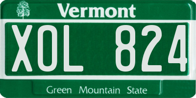 VT license plate XOL824