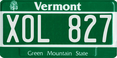 VT license plate XOL827