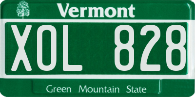 VT license plate XOL828