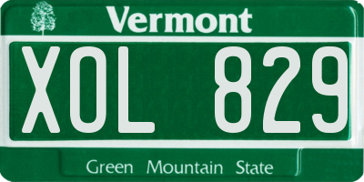 VT license plate XOL829