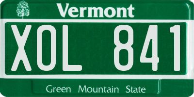 VT license plate XOL841