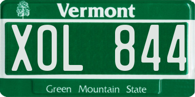 VT license plate XOL844