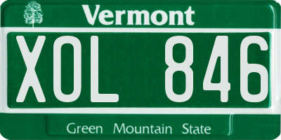 VT license plate XOL846
