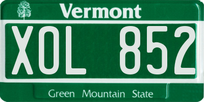 VT license plate XOL852