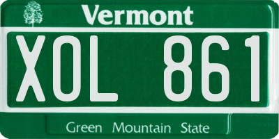 VT license plate XOL861