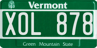 VT license plate XOL878