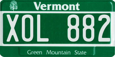 VT license plate XOL882