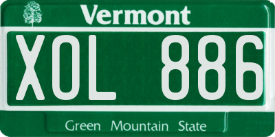VT license plate XOL886